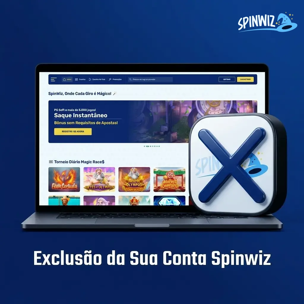 Guia passo a passo para exclusão de conta no Spinwiz com configurações e suporte ao jogador.