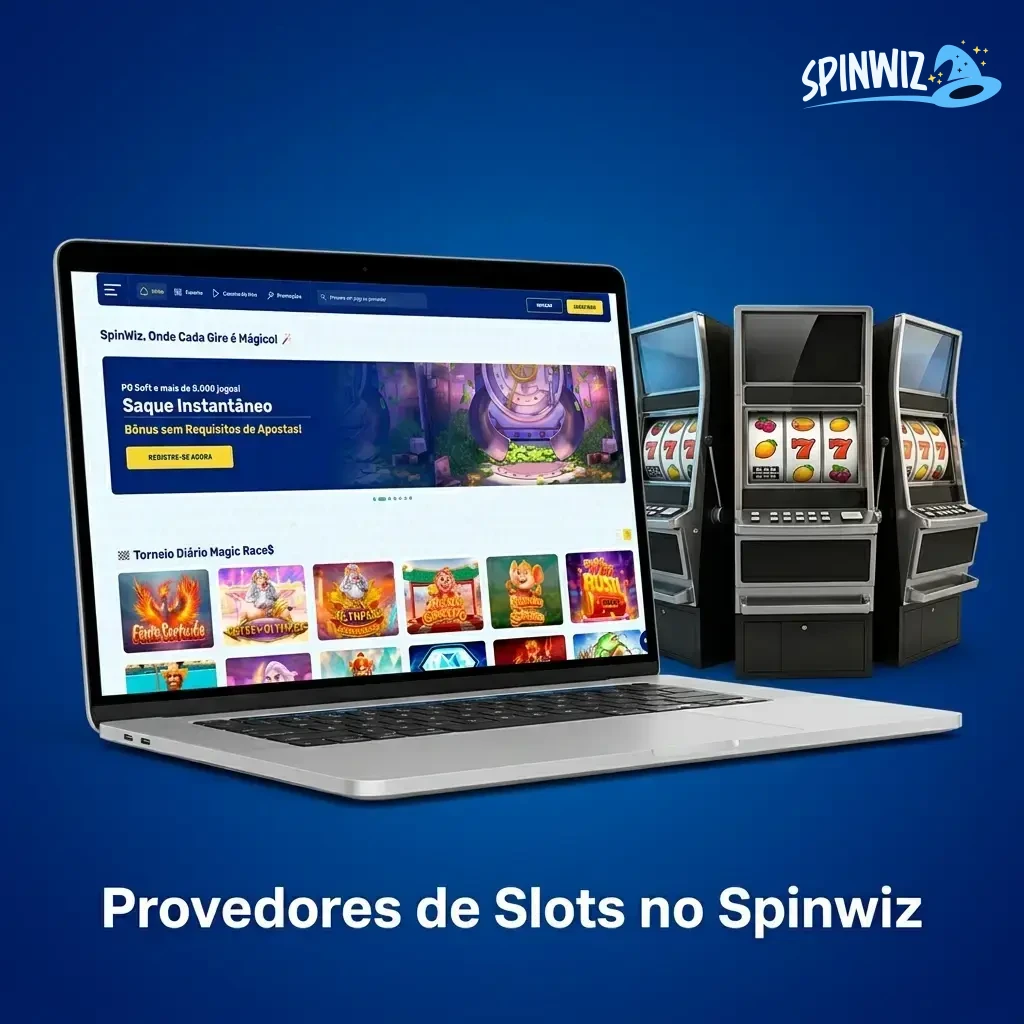 Provedores de slots no Spinwiz: Pragmatic Play, NetEnt, Play'n GO, Microgaming e mais de 50 parceiros.
