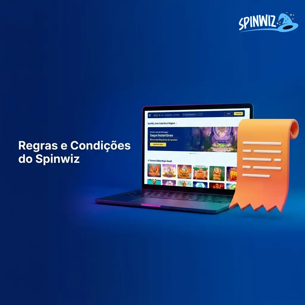 Regras e condições do SpinWiz: idade mínima, bônus, conta única e saques com verificação KYC.