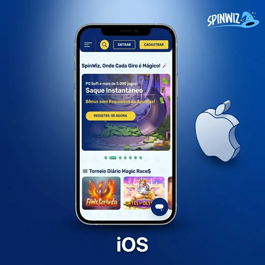 Aplicativo SpinWiz para iOS disponível na App Store para iPhone e iPad com iOS 13.0 ou superior.