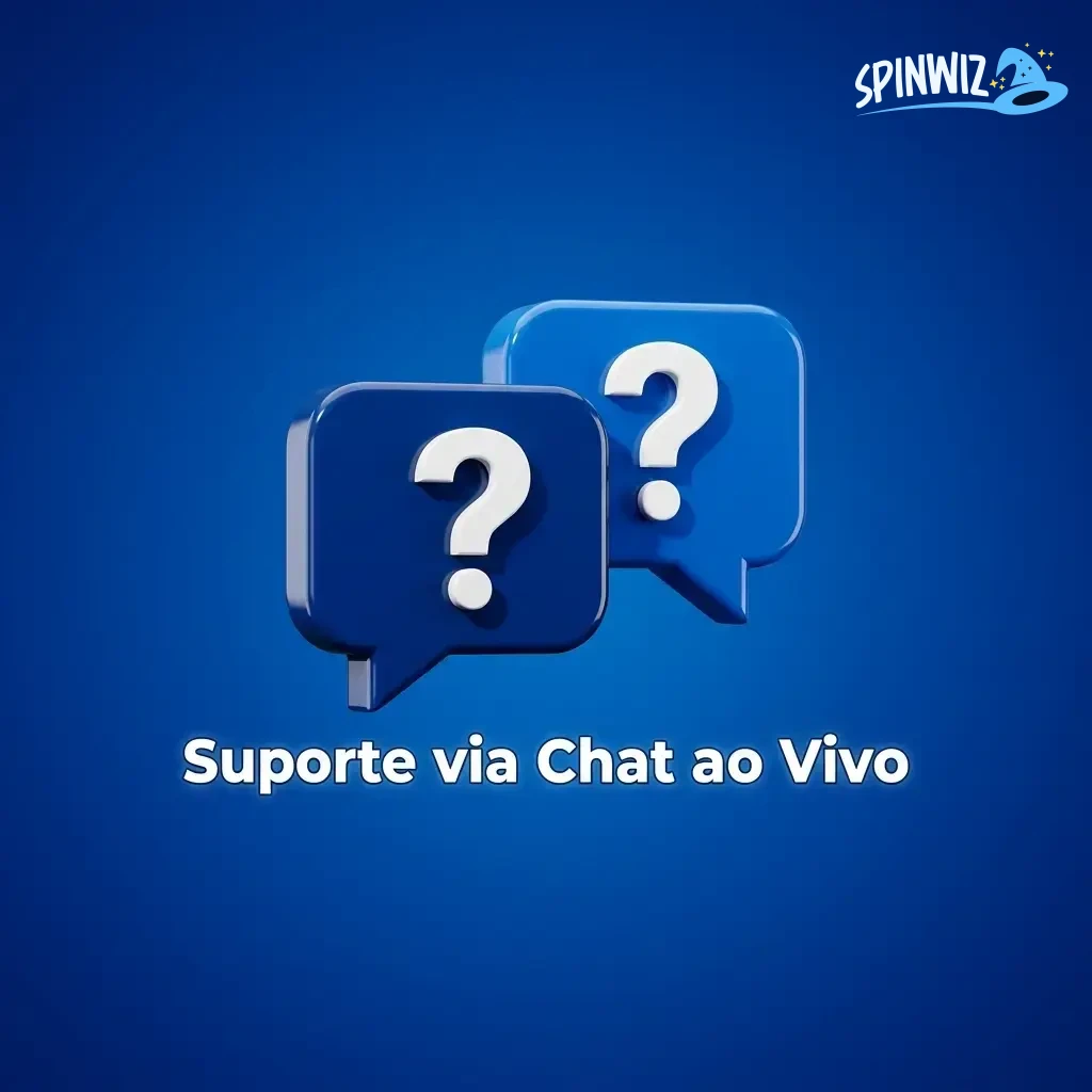 Suporte via chat ao vivo Spinwiz disponível 24/7 com atendimento em português e resposta em menos de 2 minutos.