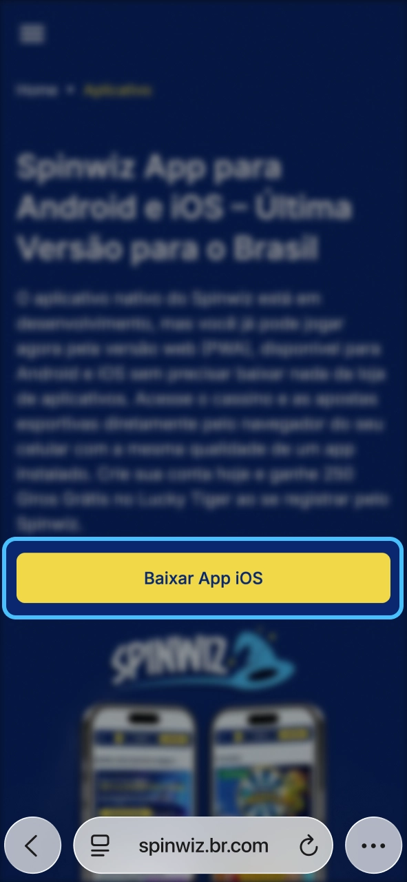 Spinwiz toque no download e abra rapidamente no Safari do seu iPhone.