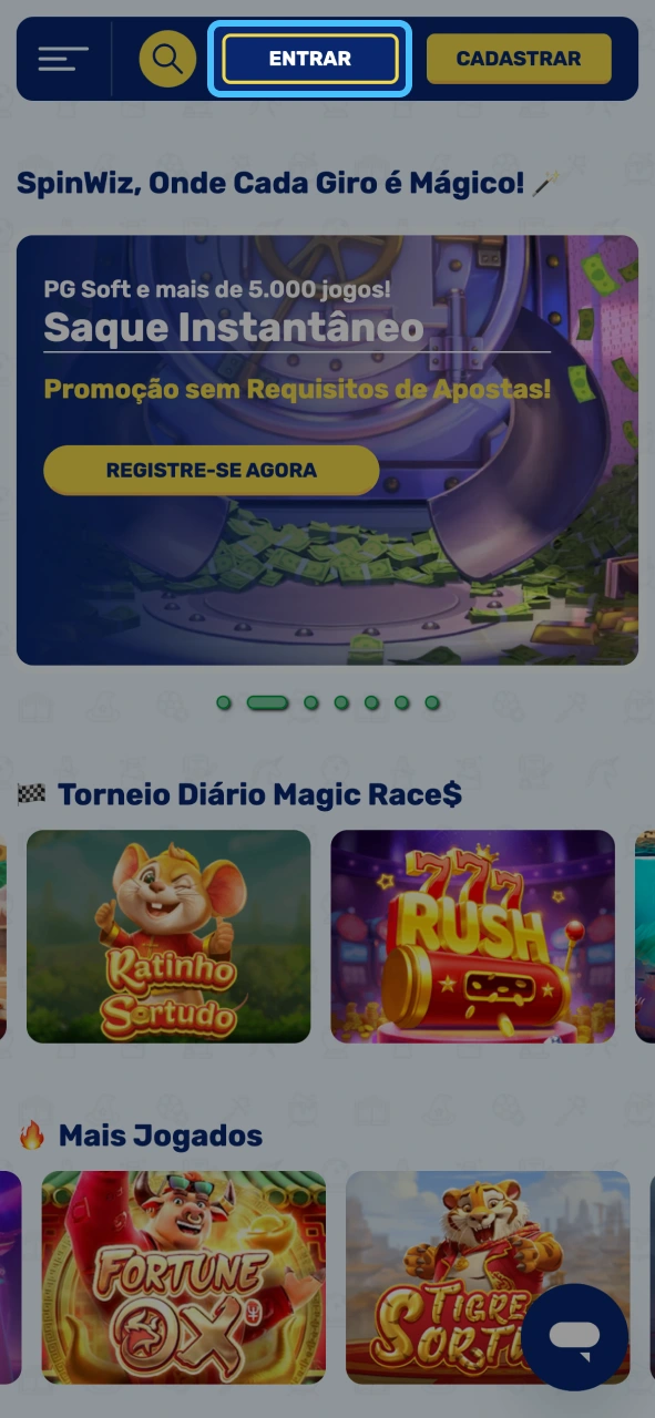 Spinwiz entre na conta e prepare tudo para solicitar sua retirada.